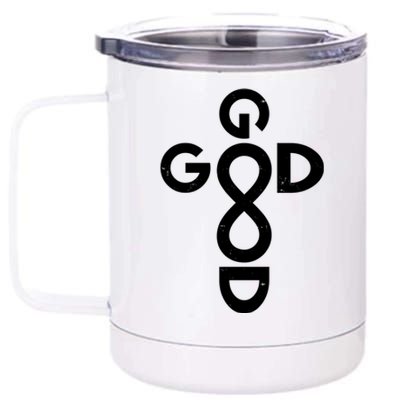 Good Is Good Cross Jesus Logo 12 oz Stainless Steel Tumbler Cup