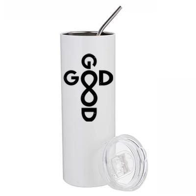 Good Is Good Cross Jesus Logo Stainless Steel Tumbler