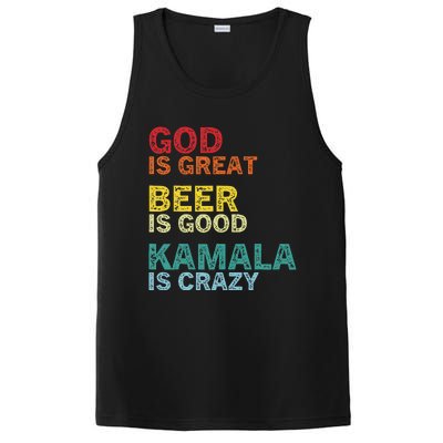 God Is Great Beer Is Good And Kamala Are Crazy Funny Trump PosiCharge Competitor Tank