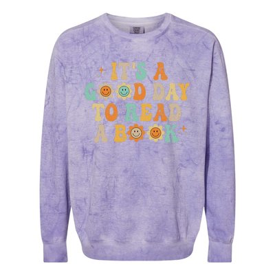 Groovy Its Good Day To Read Book Library Reading Lover Sweatshirt Colorblast Crewneck Sweatshirt