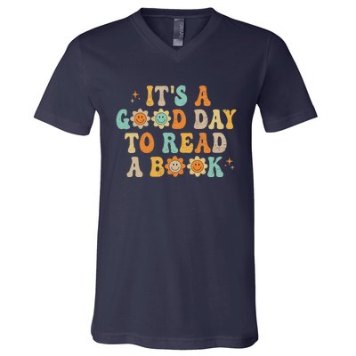 Groovy Its Good Day To Read Book Library Reading Lover Sweatshirt V-Neck T-Shirt