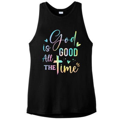 God Is Good All The Time Christian Faith Worship Ladies PosiCharge Tri-Blend Wicking Tank