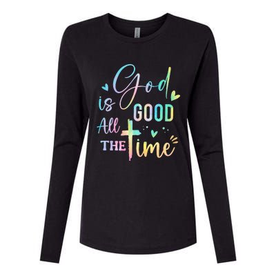 God Is Good All The Time Christian Faith Worship Womens Cotton Relaxed Long Sleeve T-Shirt