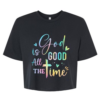 God Is Good All The Time Christian Faith Worship Bella+Canvas Jersey Crop Tee