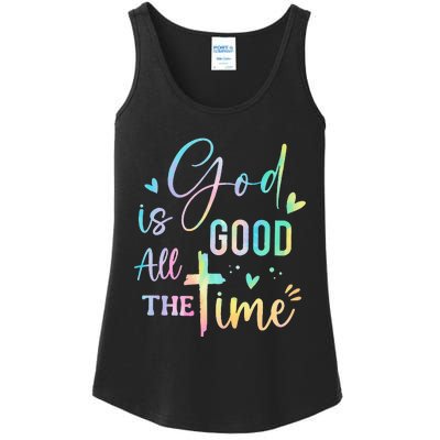 God Is Good All The Time Christian Faith Worship Ladies Essential Tank