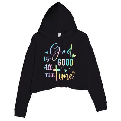 God Is Good All The Time Christian Faith Worship Crop Fleece Hoodie