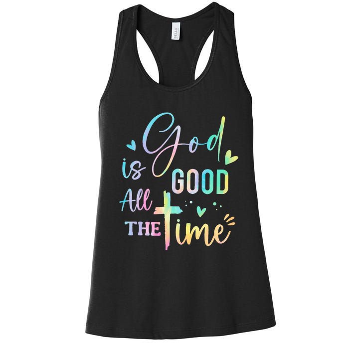 God Is Good All The Time Christian Faith Worship Women's Racerback Tank