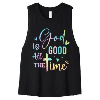 God Is Good All The Time Christian Faith Worship Women's Racerback Cropped Tank