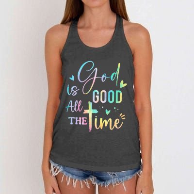 God Is Good All The Time Christian Faith Worship Women's Knotted Racerback Tank