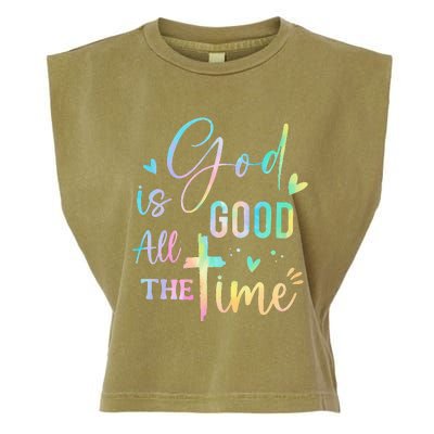 God Is Good All The Time Christian Faith Worship Garment-Dyed Women's Muscle Tee