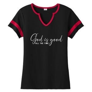 God Is Good All The Time Christian Faith Bible Saying Church Gift Ladies Halftime Notch Neck Tee