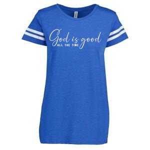 God Is Good All The Time Christian Faith Bible Saying Church Gift Enza Ladies Jersey Football T-Shirt