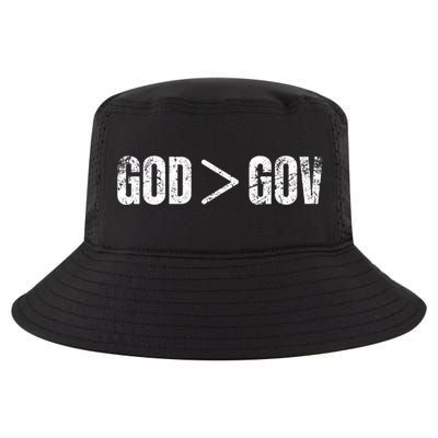 God Is Greater Than Gov Vintage Distressed Anti Government Cool Comfort Performance Bucket Hat