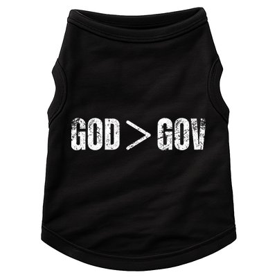God Is Greater Than Gov Vintage Distressed Anti Government Doggie Tank