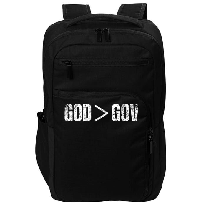 God Is Greater Than Gov Vintage Distressed Anti Government Impact Tech Backpack