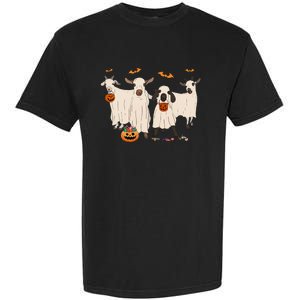 Goat In Ghost Costume Happy Halloween Day Garment-Dyed Heavyweight T-Shirt