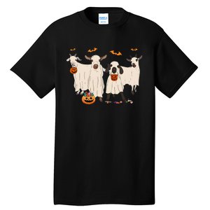 Goat In Ghost Costume Happy Halloween Day Tall T-Shirt