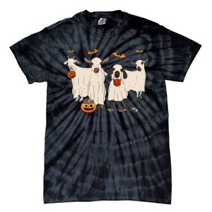 Goat In Ghost Costume Happy Halloween Day Tie-Dye T-Shirt