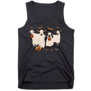 Goat In Ghost Costume Happy Halloween Day Tank Top