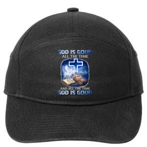 God Is Good All The Time Christian Cross Jesus Quote 7-Panel Snapback Hat