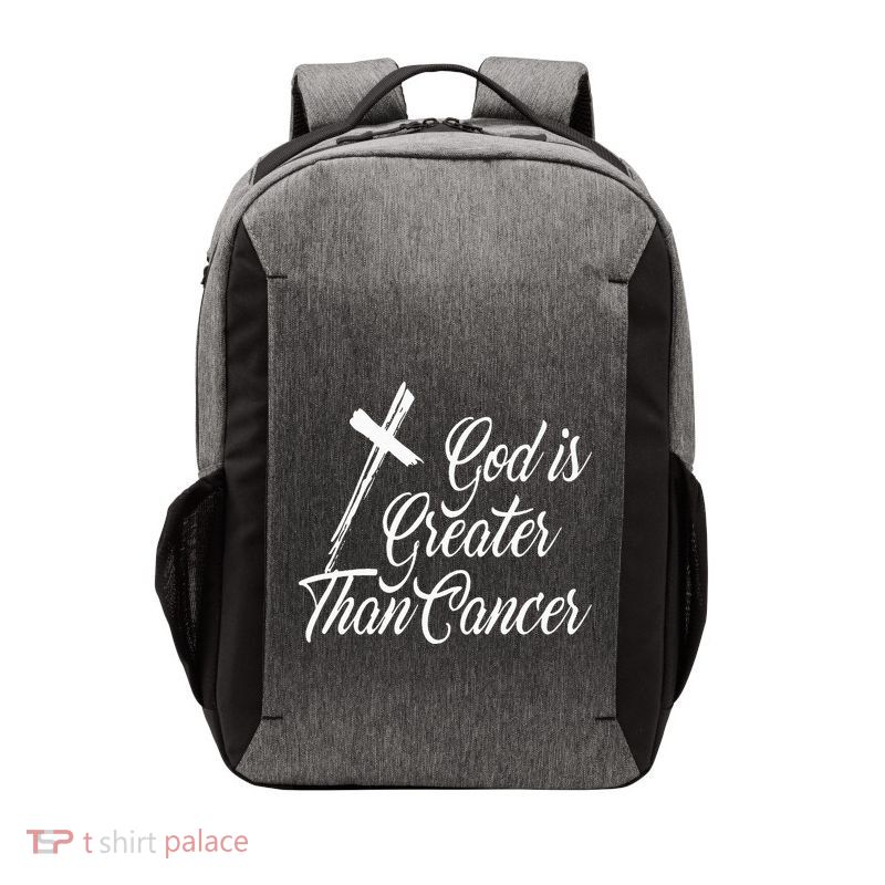 God Is Greater Than Cancer For Survivor Vector Backpack