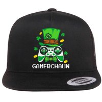 Gamer Irish Games Funny Saint Patrick Day Gamer Gift Love Flat Bill Trucker Hat