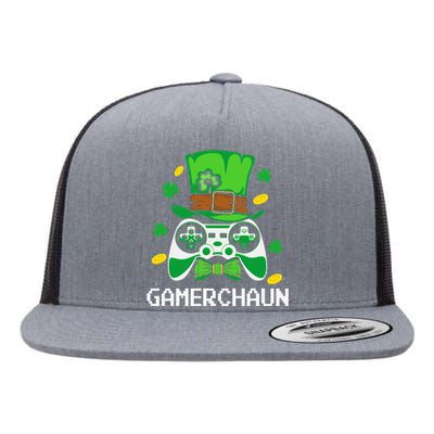 Gamer Irish Games Funny Saint Patrick Day Gamer Gift Love Flat Bill Trucker Hat