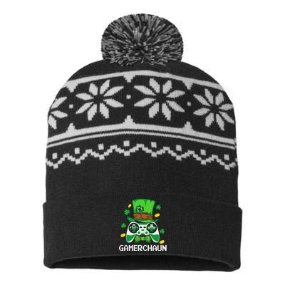 Gamer Irish Games Funny Saint Patrick Day Gamer Gift Love USA-Made Snowflake Beanie