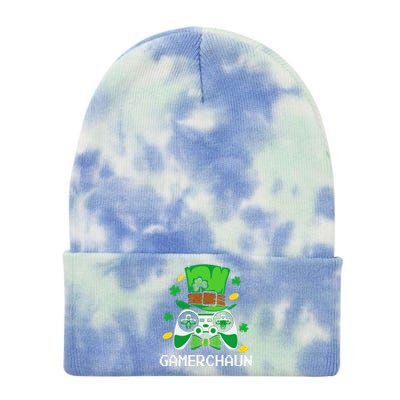 Gamer Irish Games Funny Saint Patrick Day Gamer Gift Love Tie Dye 12in Knit Beanie