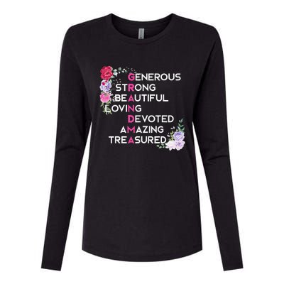 Grandma Is Generous Strong Beautiful Mothers Day Grandmother Womens Cotton Relaxed Long Sleeve T-Shirt