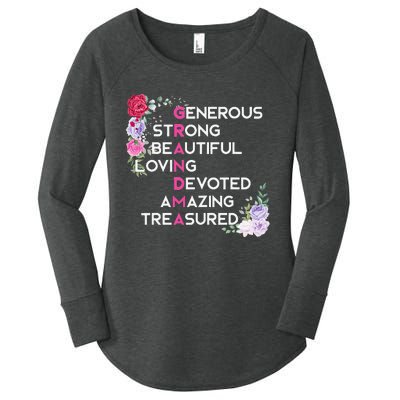 Grandma Is Generous Strong Beautiful Mothers Day Grandmother Women's Perfect Tri Tunic Long Sleeve Shirt