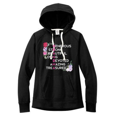 Grandma Is Generous Strong Beautiful Mothers Day Grandmother Women's Fleece Hoodie