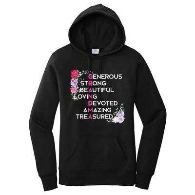 Grandma Is Generous Strong Beautiful Mothers Day Grandmother Women's Pullover Hoodie