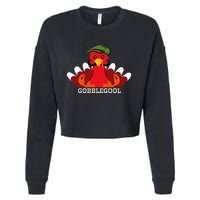 Gobblegool Italian Gobble Turkey Day Fall Thanksgiving Cropped Pullover Crew