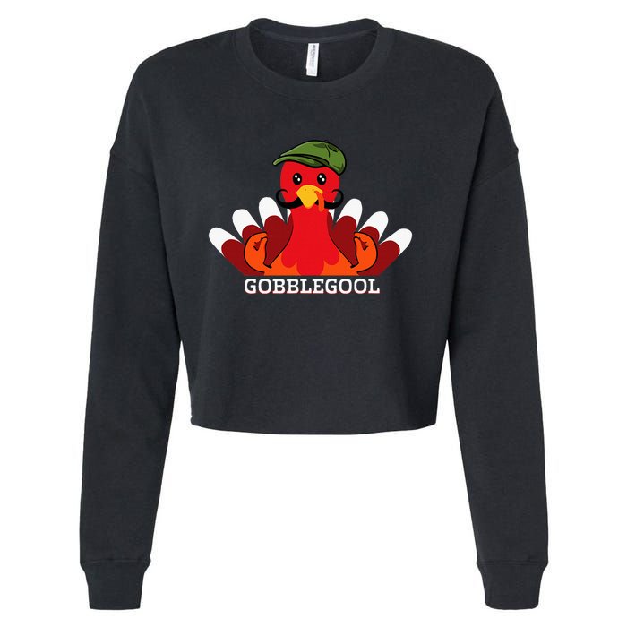 Gobblegool Italian Gobble Turkey Day Fall Thanksgiving Cropped Pullover Crew