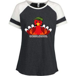 Gobblegool Italian Gobble Turkey Day Fall Thanksgiving Enza Ladies Jersey Colorblock Tee