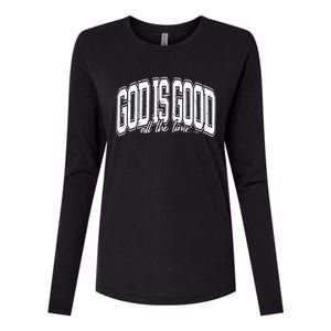 God Is Good All The Time Bible Verse Womens Cotton Relaxed Long Sleeve T-Shirt