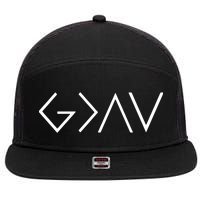 God Is Greater Than The Highs And Lows Christian 7 Panel Mesh Trucker Snapback Hat