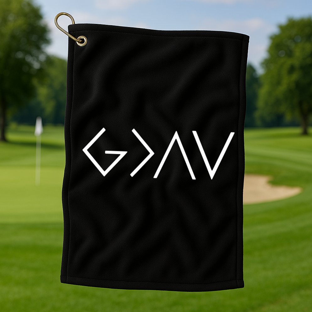 God Is Greater Than The Highs And Lows Christian Golf Towel