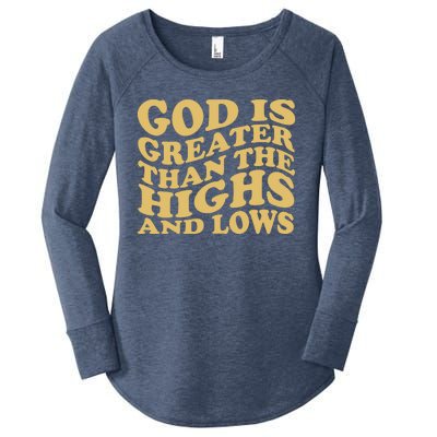 God Is Greater Than The Highs And Lows Women's Perfect Tri Tunic Long Sleeve Shirt