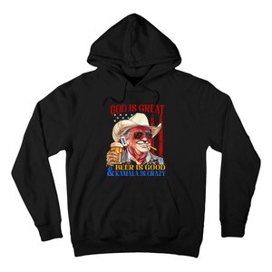 God Is Great Beer Is Good And Kamala Are Crazy Funny Quote Hoodie