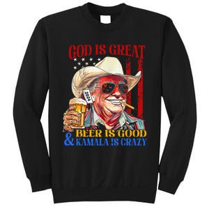 God Is Great Beer Is Good And Kamala Are Crazy Funny Quote Sweatshirt