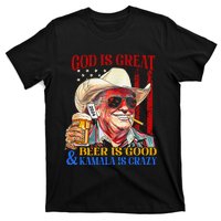 God Is Great Beer Is Good And Kamala Are Crazy Funny Quote T-Shirt