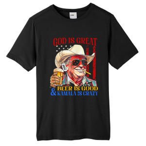 God Is Great Beer Is Good And Kamala Are Crazy Funny Quote Tall Fusion ChromaSoft Performance T-Shirt