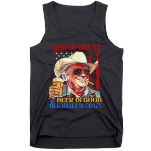 God Is Great Beer Is Good And Kamala Are Crazy Funny Quote Tank Top