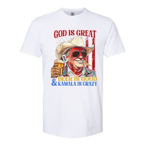 God Is Great Beer Is Good And Kamala Are Crazy Funny Quote Softstyle CVC T-Shirt