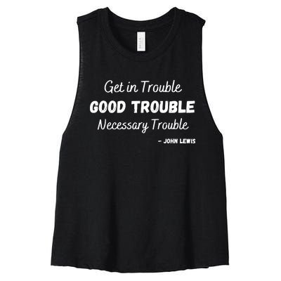 Get In Good Necessary Trouble Civil Rights Social Justice Premium Women's Racerback Cropped Tank