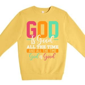 God Is Good Jesus Christian Religion Faith Church Gift Premium Crewneck Sweatshirt