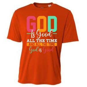 God Is Good Jesus Christian Religion Faith Church Gift Cooling Performance Crew T-Shirt