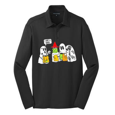 Ghosts I Got A Rock Funny Halloween Silk Touch Performance Long Sleeve Polo